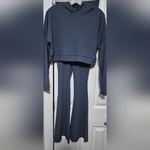 Forever 21 Navy Ribbed Flare Pants